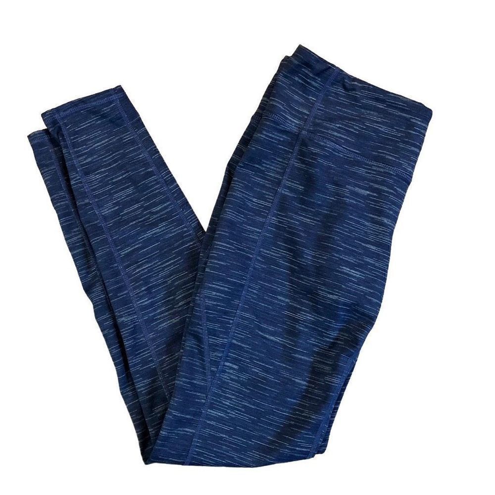 Athleta Blue and White Herringbone Women’s Leggings Size LT